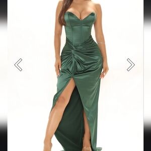 Fashion Nova hunter green maxi dress